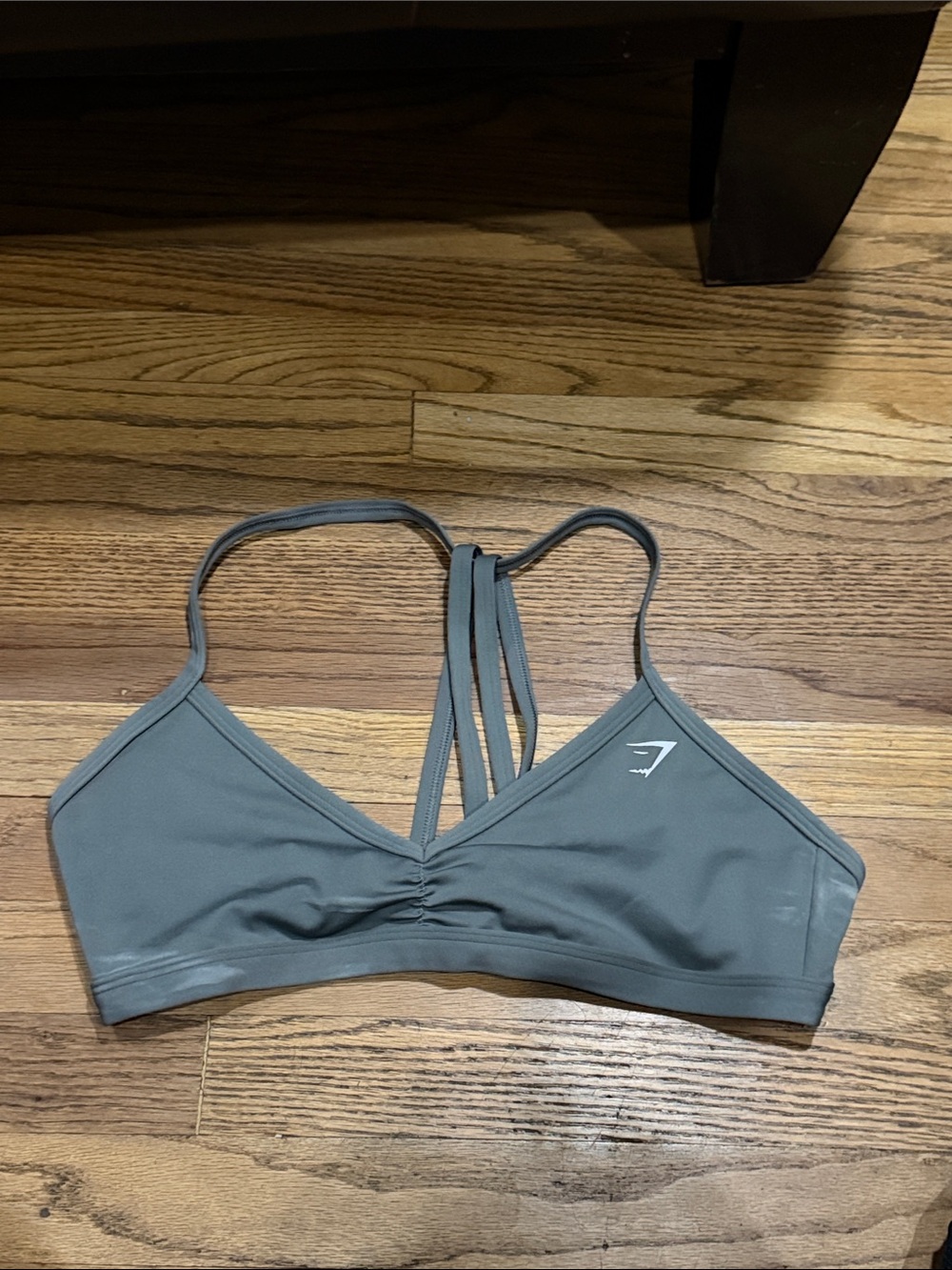 Gymshark Olive Green Strappy V-Neck Sports Bra